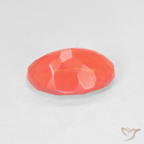 Opale de feu Orange intense naturelle ovale, 1.27 ct, Transparent