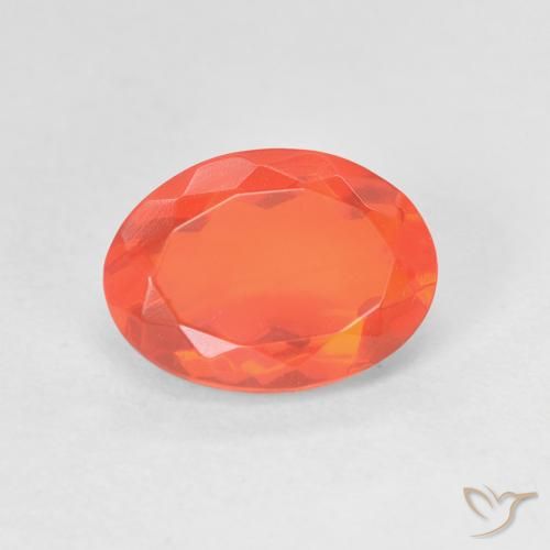 Opale de feu Orange vif naturelle Coupe ovale, 1.48 ct, Transparent