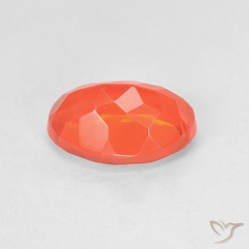 Opale de feu Orange vif naturelle Coupe ovale, 1.48 ct, Transparent