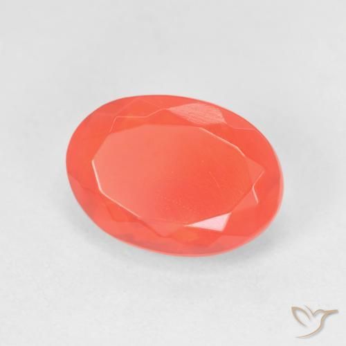 Opale de feu Orange vif naturelle ovale, 2.29 ct, Transparent