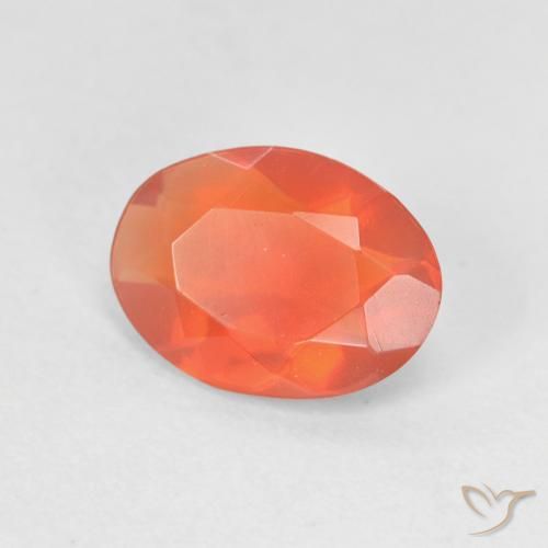 Opale de feu Orange vif naturelle ovale, 0.87 ct, Transparent