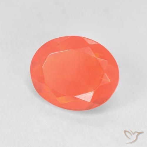 Opale de feu Orange vif naturelle ovale, 1.62 ct, Transparent