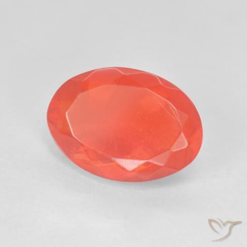 Opale de feu Orange rouge intense naturelle ovale, 2.71 ct, Transparent