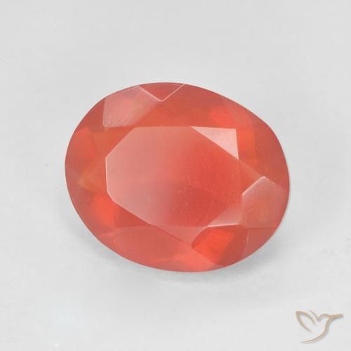 Opale de feu Rouge moyen naturelle ovale, 2.41 ct, Transparent