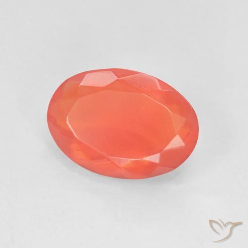 Opale de feu Rouge moyen naturelle ovale, 1.78 ct, Transparent