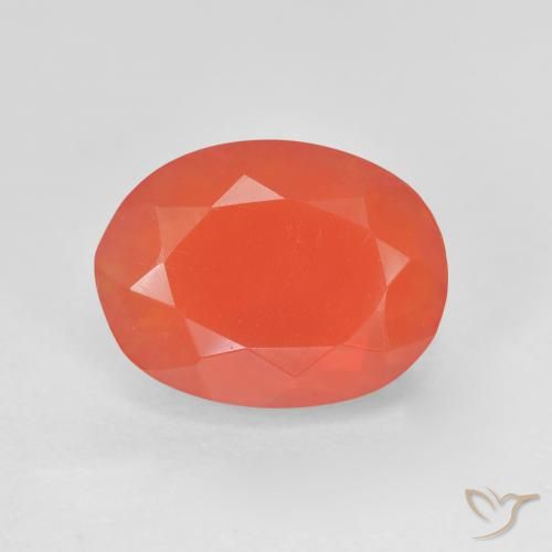3.10ct Naturel Rouge-orange cramoisi vif Opale de feu, ovale, Transparent