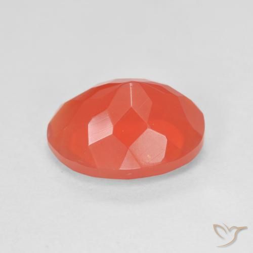 Opale de feu Rouge-orange cramoisi vif naturelle ovale, 3.10 ct, Transparent