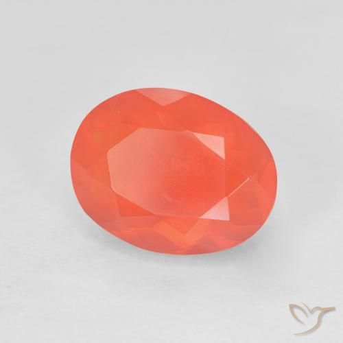 Opale de feu Rouge moyen naturelle ovale, 2.35 ct, Transparent
