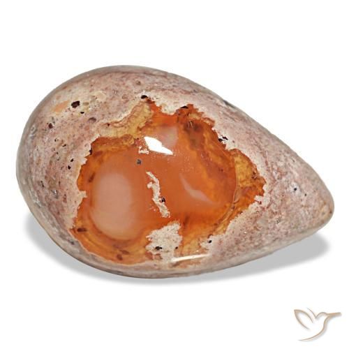 Opale de feu multicolore naturelle en forme de poire, 8,64 ct, opaque