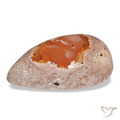Opale de feu multicolore naturelle en forme de poire, 8,64 ct, opaque