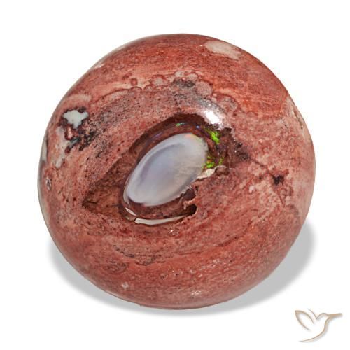 Opale de feu multicolore naturelle coupe roude, 9,08 ct, opaque