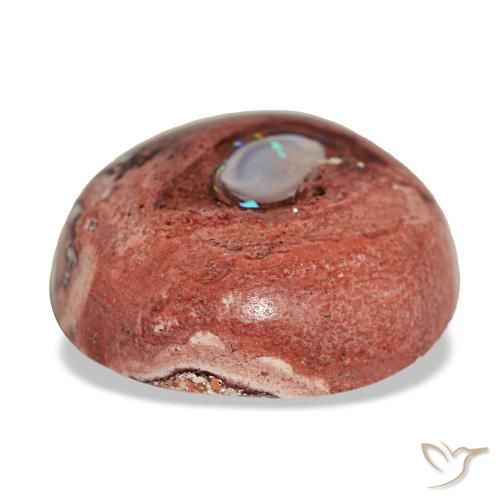 Opale de feu multicolore naturelle coupe roude, 9,08 ct, opaque