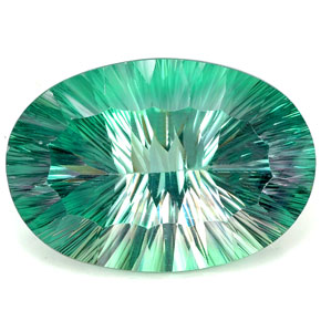 Fluorite multicolore naturelle coupe ovale, 84,68 ct, IF