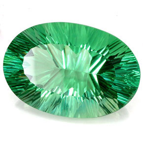 Fluorite vert naturelle coupe ovale, 76,90 ct, IF
