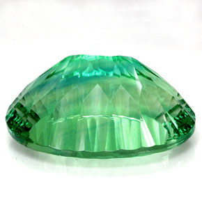 Fluorite vert naturelle coupe ovale, 76,90 ct, IF