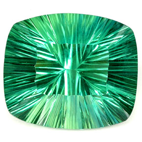 Fluorite vert naturelle coupe coussin, 93,56 ct, IF