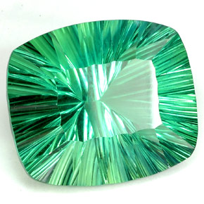 Fluorite vert naturelle coupe coussin, 93,56 ct, IF