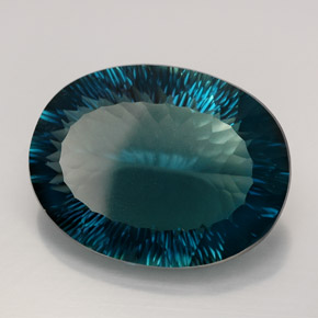 Fluorite bleue naturelle coupe ovale, 76,61 ct, VVS