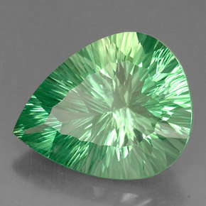 Fluorite vert naturelle en forme de poire, 37,71 ct, VVS