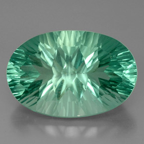 Fluorite vert naturelle coupe ovale, 49,15 ct, VVS