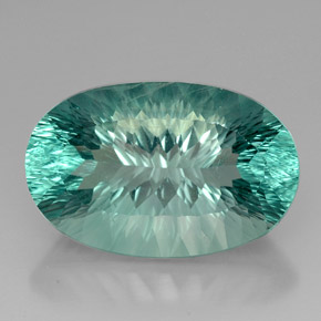 Fluorite vert naturelle coupe ovale, 67,26 ct, VVS
