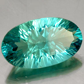 Fluorite vert naturelle coupe ovale, 27,89 ct, VVS