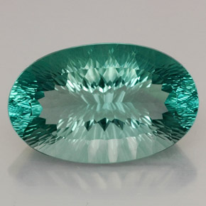 Fluorite multicolore naturelle coupe ovale, 70,27 ct, VVS