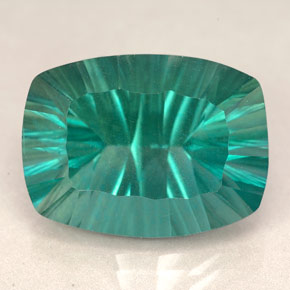 Fluorite vert naturelle coupe coussin, 22,87 ct, VVS-VS