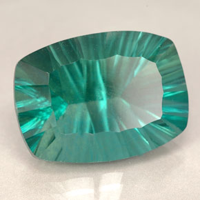 Fluorite vert naturelle coupe coussin, 22,87 ct, VVS-VS