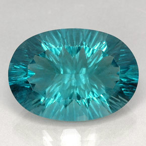Fluorite bleue naturelle coupe ovale, 47,22 ct, VVS