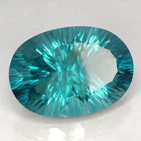 Fluorite bleue naturelle coupe ovale, 47,22 ct, VVS