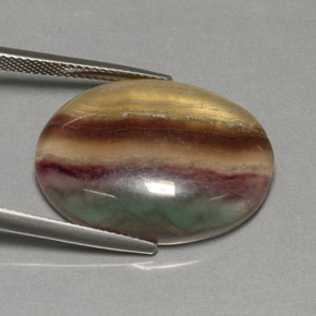 Fluorite multicolore naturelle transparent, 31,62 ct, transparent / translucide