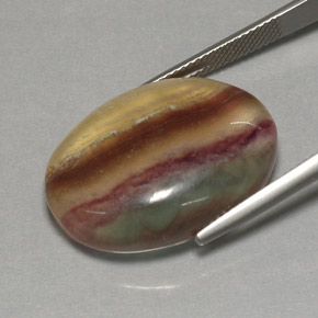 Fluorite multicolore naturelle transparent, 31,62 ct, transparent / translucide