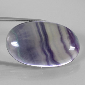 Fluorite multicolore naturelle coupe ovale, 50,75 ct, transparent