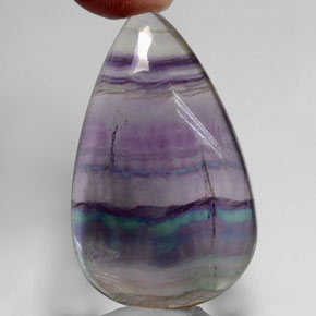 Fluorite multicolore naturelle en forme de poire, 59,58 ct, transparent