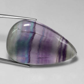 Fluorite multicolore naturelle en forme de poire, 59,58 ct, transparent