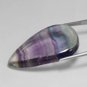 Fluorite multicolore naturelle en forme de poire, 59,58 ct, transparent