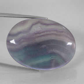 Fluorite multicolore naturelle coupe ovale, 52,83 ct, transparent