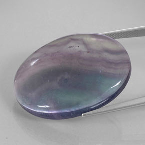 Fluorite multicolore naturelle coupe ovale, 52,83 ct, transparent