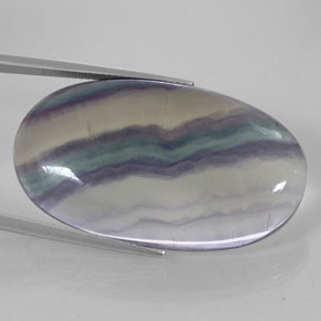 Fluorite multicolore naturelle coupe ovale, 63,19 ct, transparent