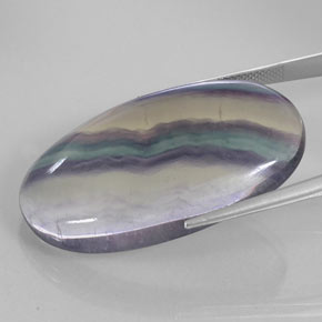 Fluorite multicolore naturelle coupe ovale, 63,19 ct, transparent