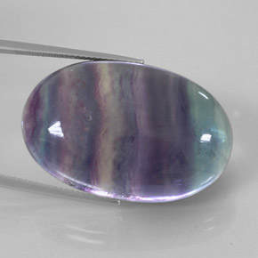 Fluorite multicolore naturelle coupe ovale, 50,17 ct, transparent