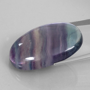 Fluorite multicolore naturelle coupe ovale, 50,17 ct, transparent