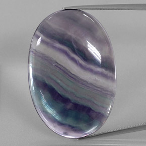 Fluorite multicolore naturelle coupe ovale, 48,25 ct, transparent