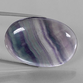 Fluorite multicolore naturelle coupe ovale, 48,25 ct, transparent