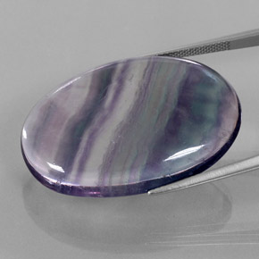 Fluorite multicolore naturelle coupe ovale, 48,25 ct, transparent