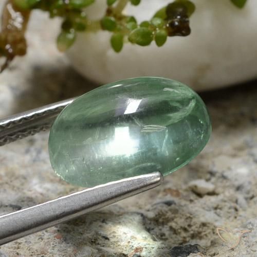 Fluorine Vert frais naturelle ovale, 4.23 ct, Transparent