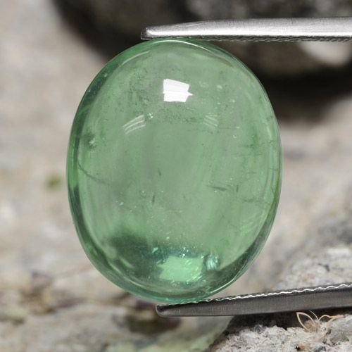 21.66ct Naturel Vert moyen Fluorine, ovale, Transparent