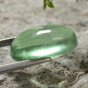 Fluorine Vert clair naturelle ovale, 7.35 ct, Transparent