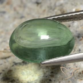 Fluorine Vert moyen naturelle ovale, 5.07 ct, Transparent